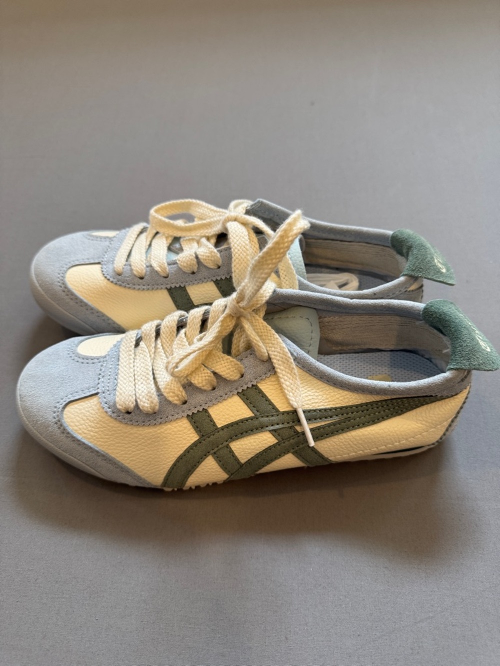 Onitsuka Tiger by Asics Cream, Light Blue & Green Classic Sneakers